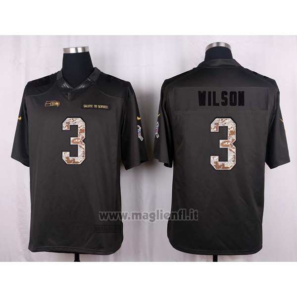 Maglia NFL Anthracite Seattle Seahawks Wilson 2016 Salute To Service